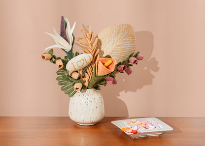Felt Love Letter Stems in bouquet of felt flowers | Global Goods Partners