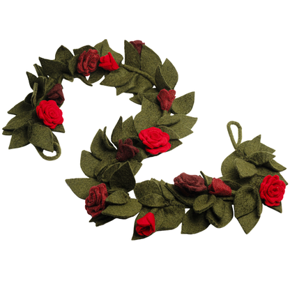 Felt Rose Garland Red