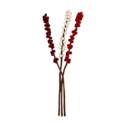 Felt Winterberry Ilex Stem