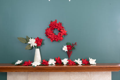 Mini Felt Hanging Bouquets Poinsettia