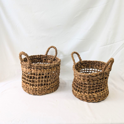 Open Weave Storage Basket Set of 2