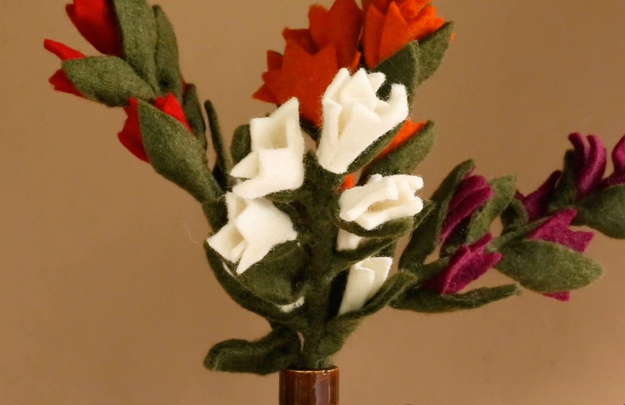 Felt Indian Paint Brush Flowers