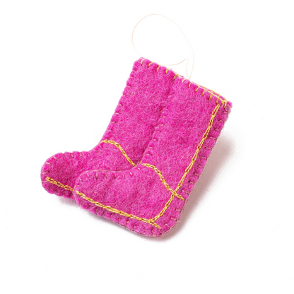 Felt Garden Ornaments Pink Garden Boots | Global Goods Partners 