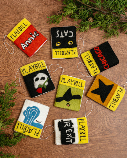 Felt Playbill Ornaments