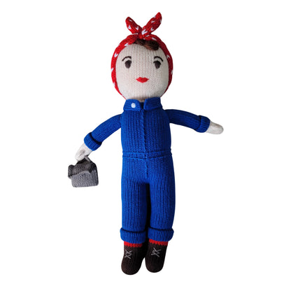 Knit Rosie the Riveter Doll