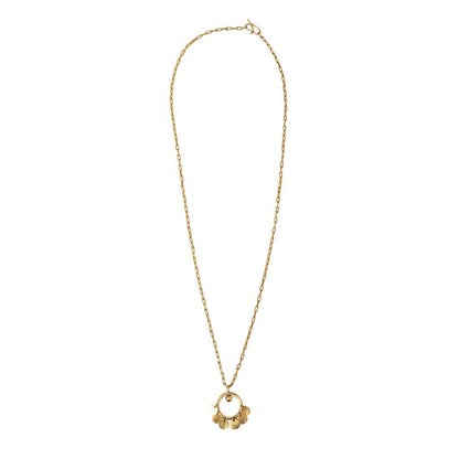 Brass Medallion Tassel Necklace