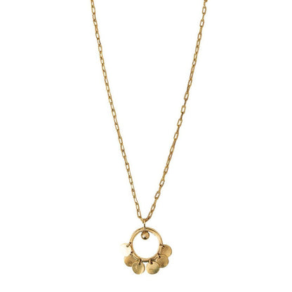Brass Medallion Tassel Necklace