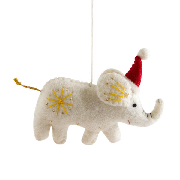 SAMPLE SALE: Embellished Felt Elephant Ornament