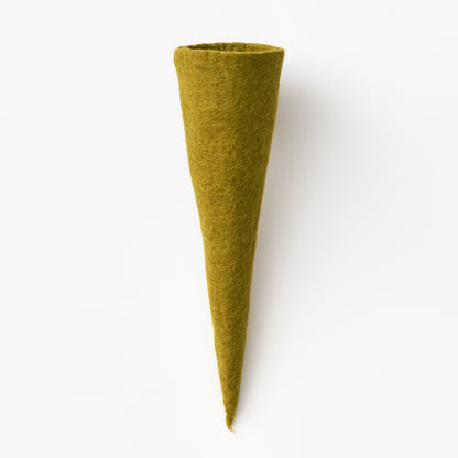 Green felt vase on a white background. Handmade by women artisans | Global Goods Partners