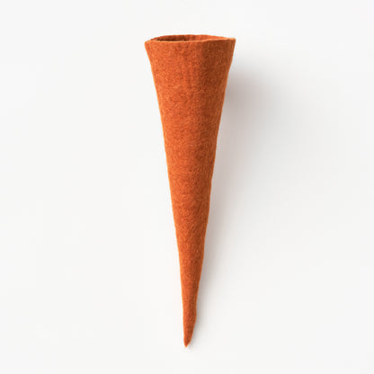 Handmade, fair trade orange felt vase on a white background | Global Goods Partners