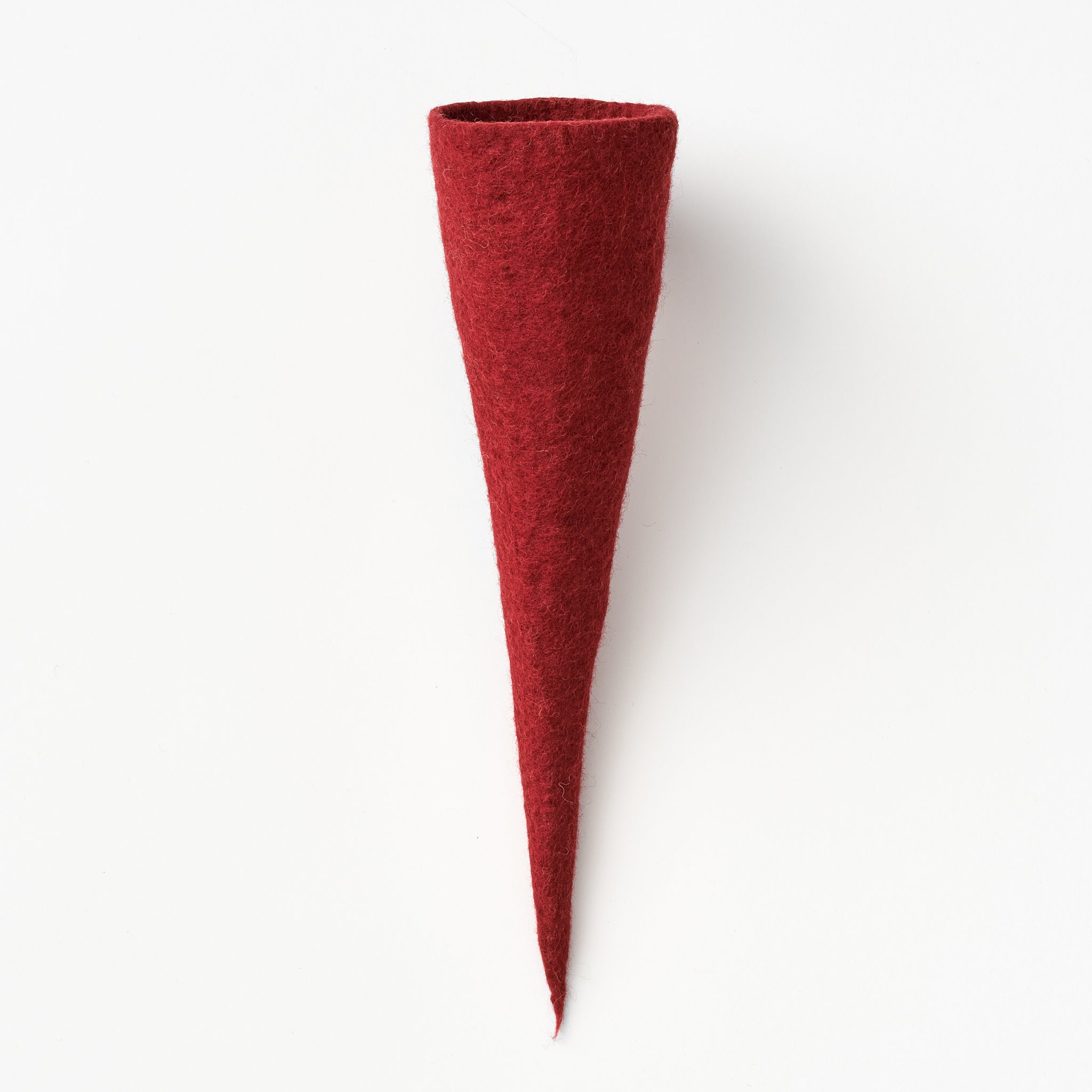 Handmade, fair trade red felt vase on a white background | Global Goods Partners