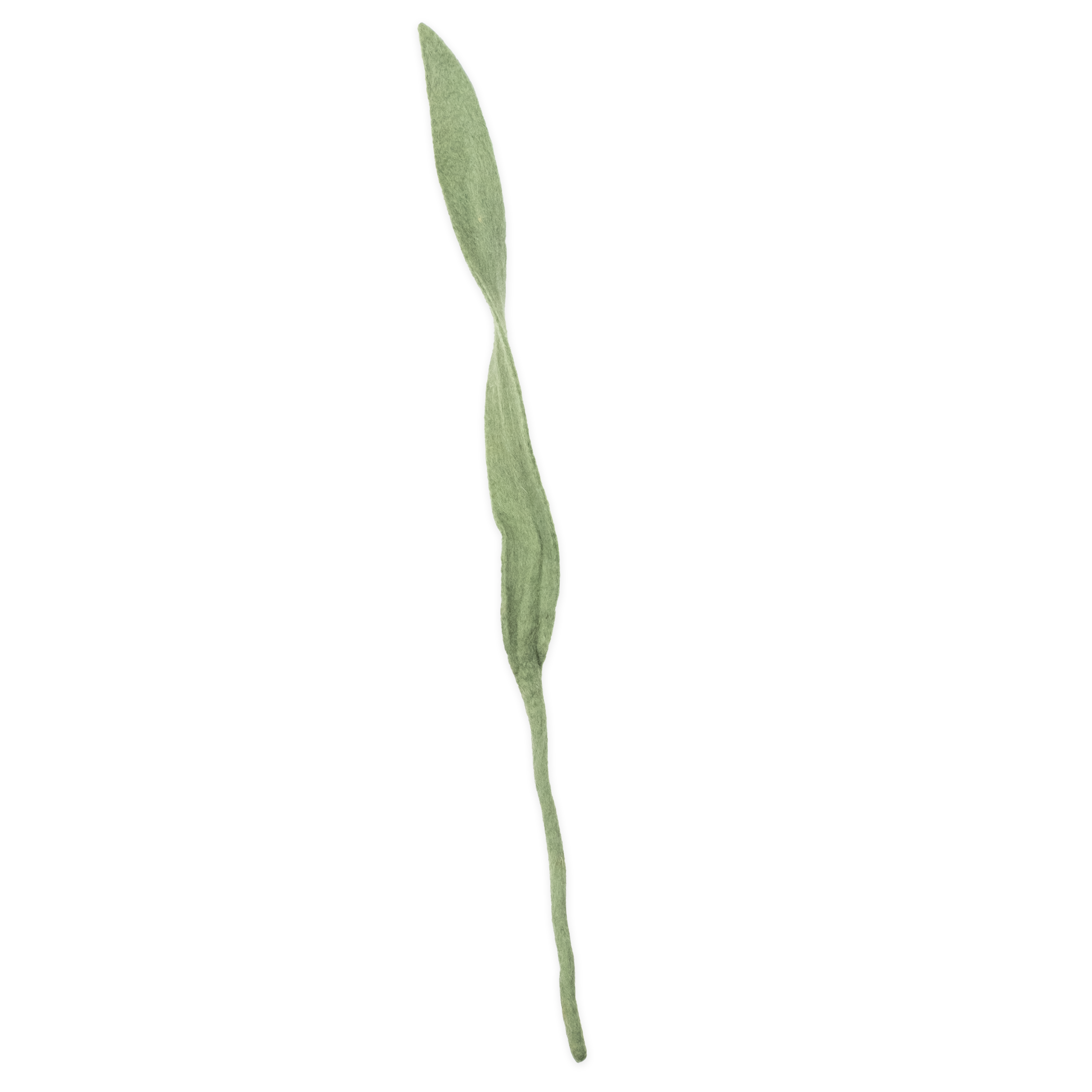 Single fair trade felt green leaf on a white background | Global Goods Partners