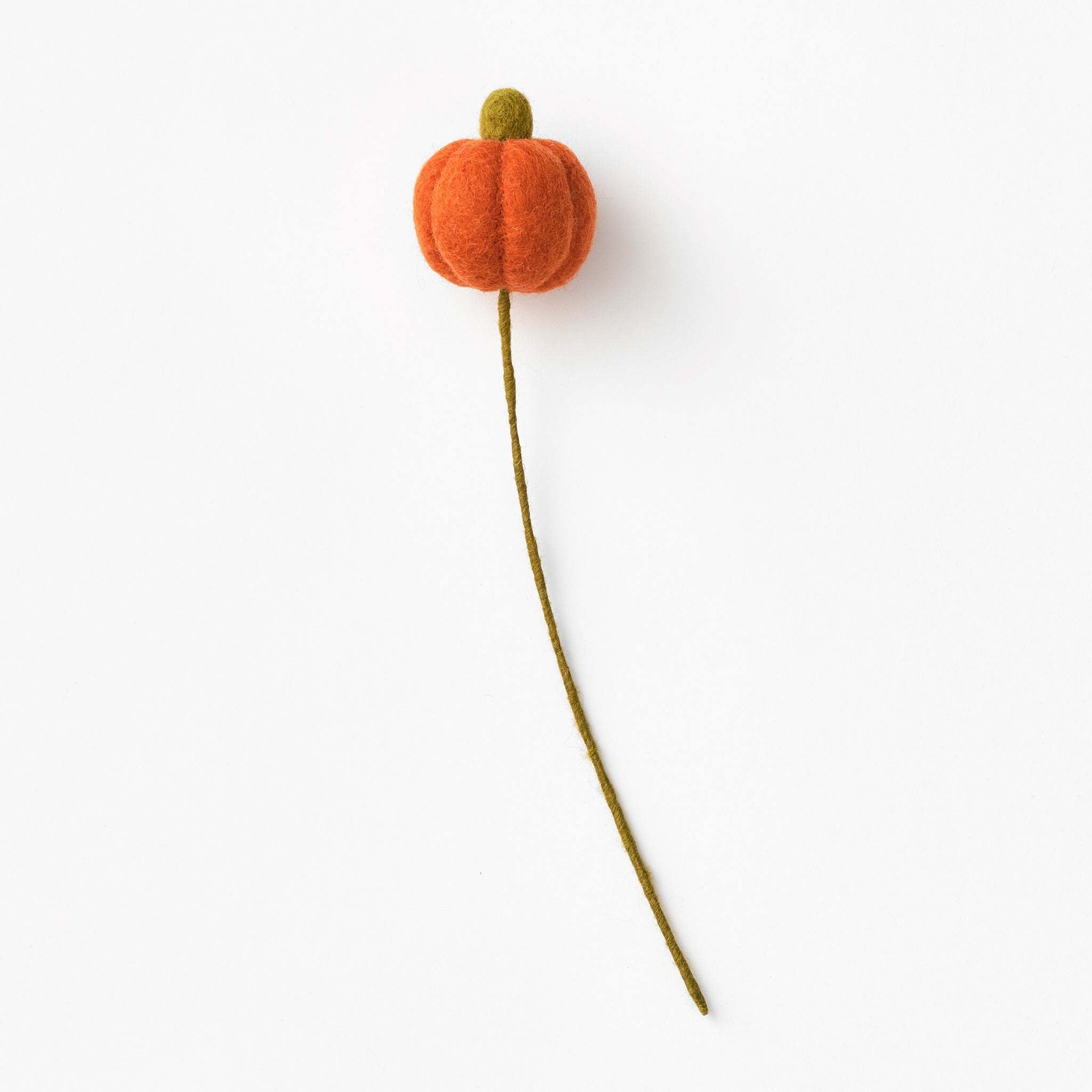 Felted pumpkin decoration on a white background. Handmade by artisans. | Global Goods Partners