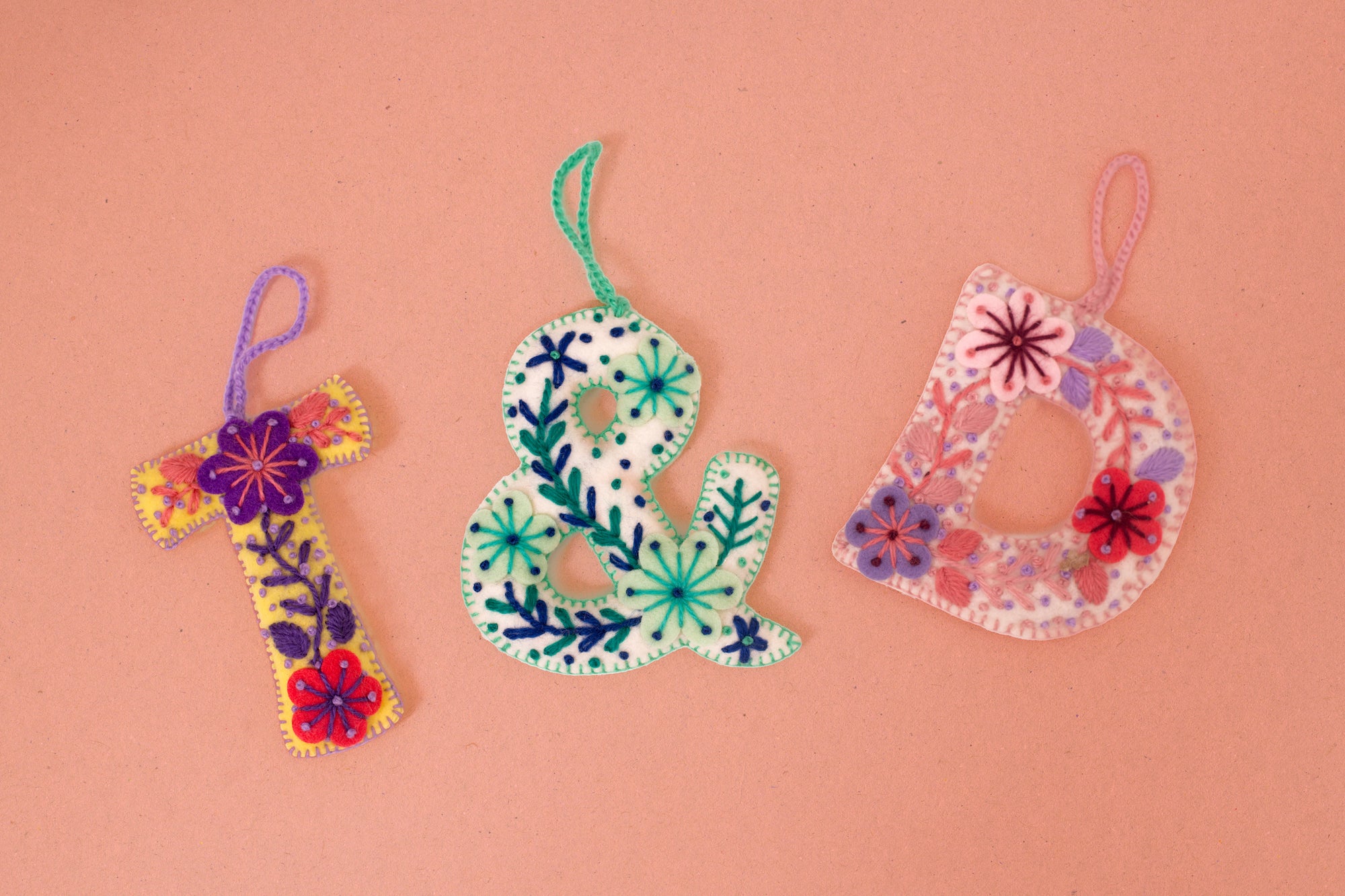 Embroidered Alphabet Ornaments