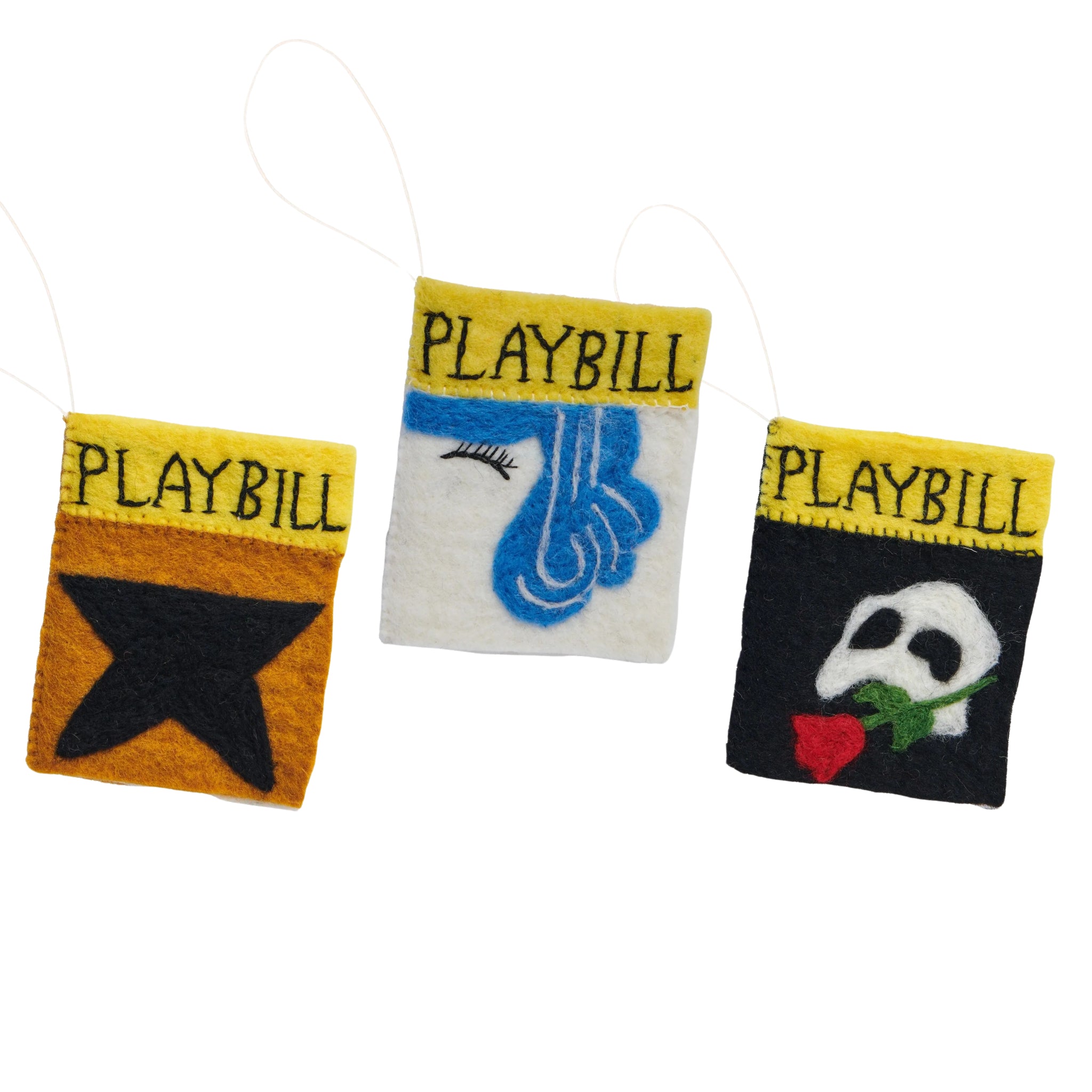 Felt Playbill Ornaments