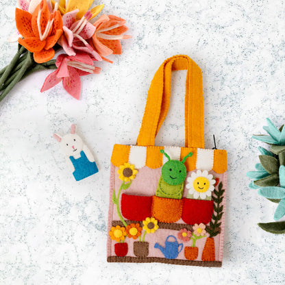 Felt Flower Shop Puppet Bag