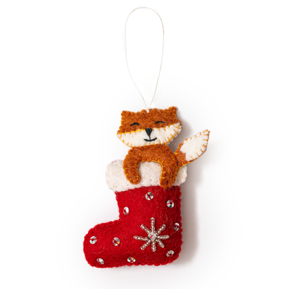 Felt Stocking Animal Ornaments