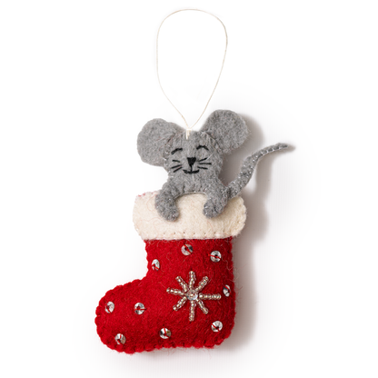 Felt Stocking Animal Ornaments