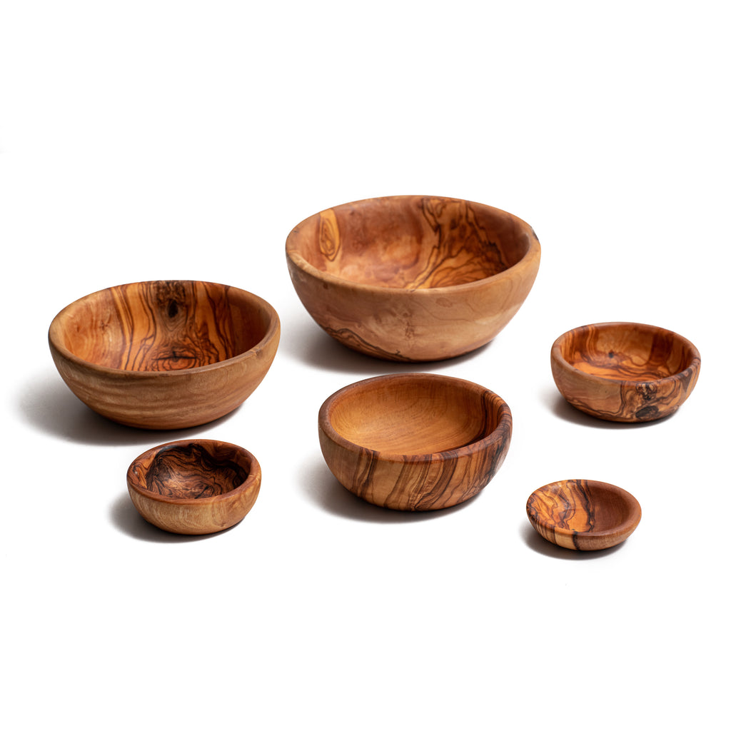 Olive Wood Fruit Basket Hand-carved From a Single Piece Handmade Wooden Bowl  With Handle FREE Organic Wood Finish 