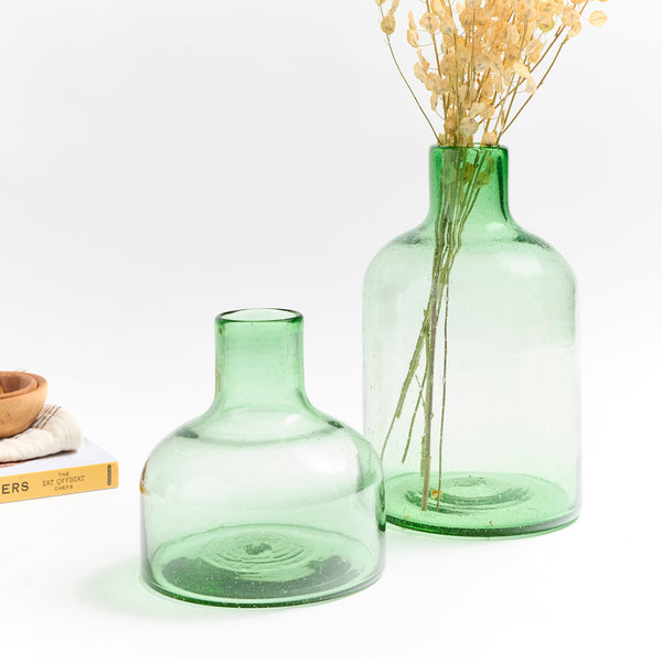 Verde Short Glass Vase