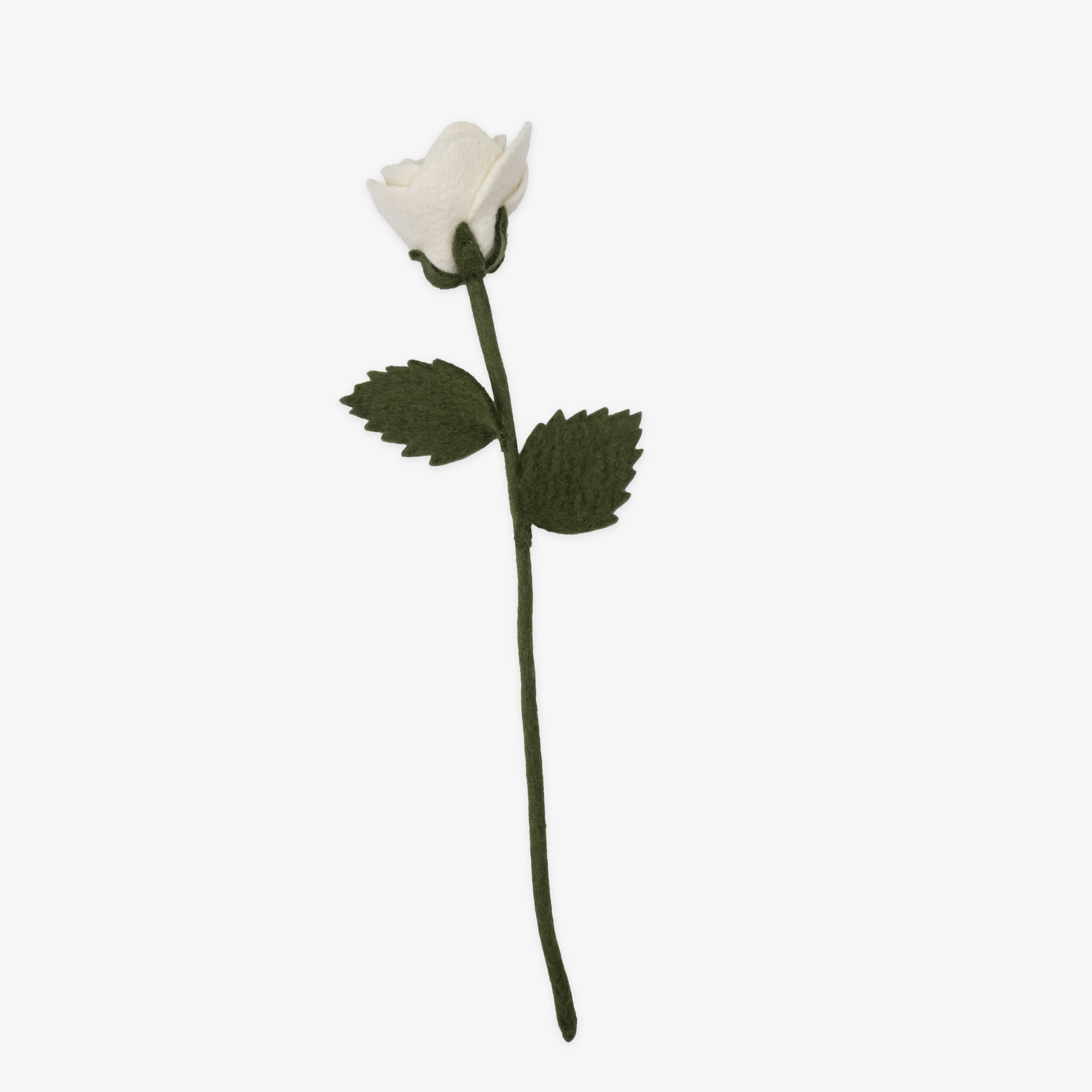 White rose with green leaves on a white background, fair trade and handmade | Global Goods Partners
