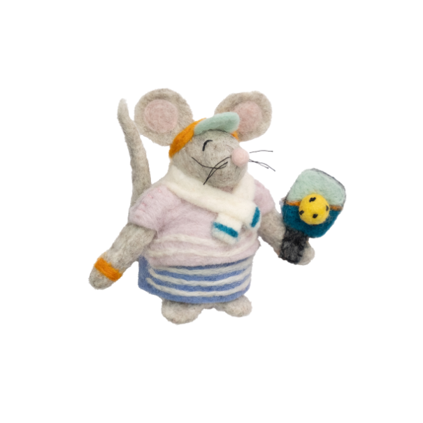 Felt Pickle Ball Mouse Ornament
