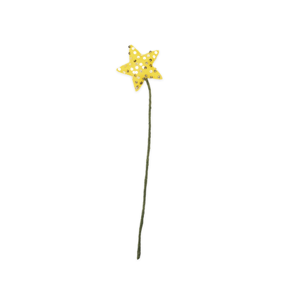 Yellow star-shaped stem on a white background, fair trade | Global Goods Partners