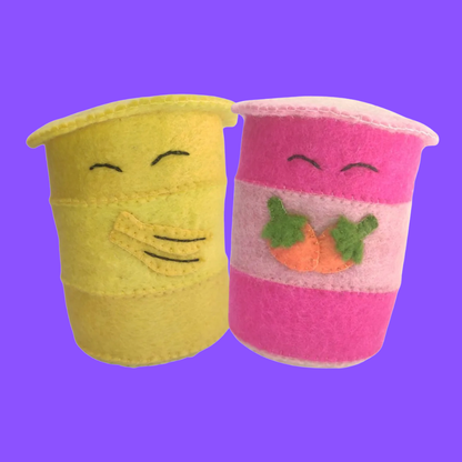 Felt Strawberry & Banana Yogurt Toys