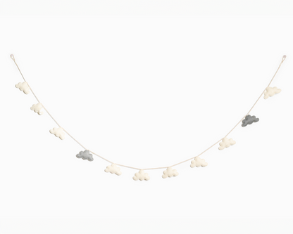 Felt Cloud Garland Grey & White