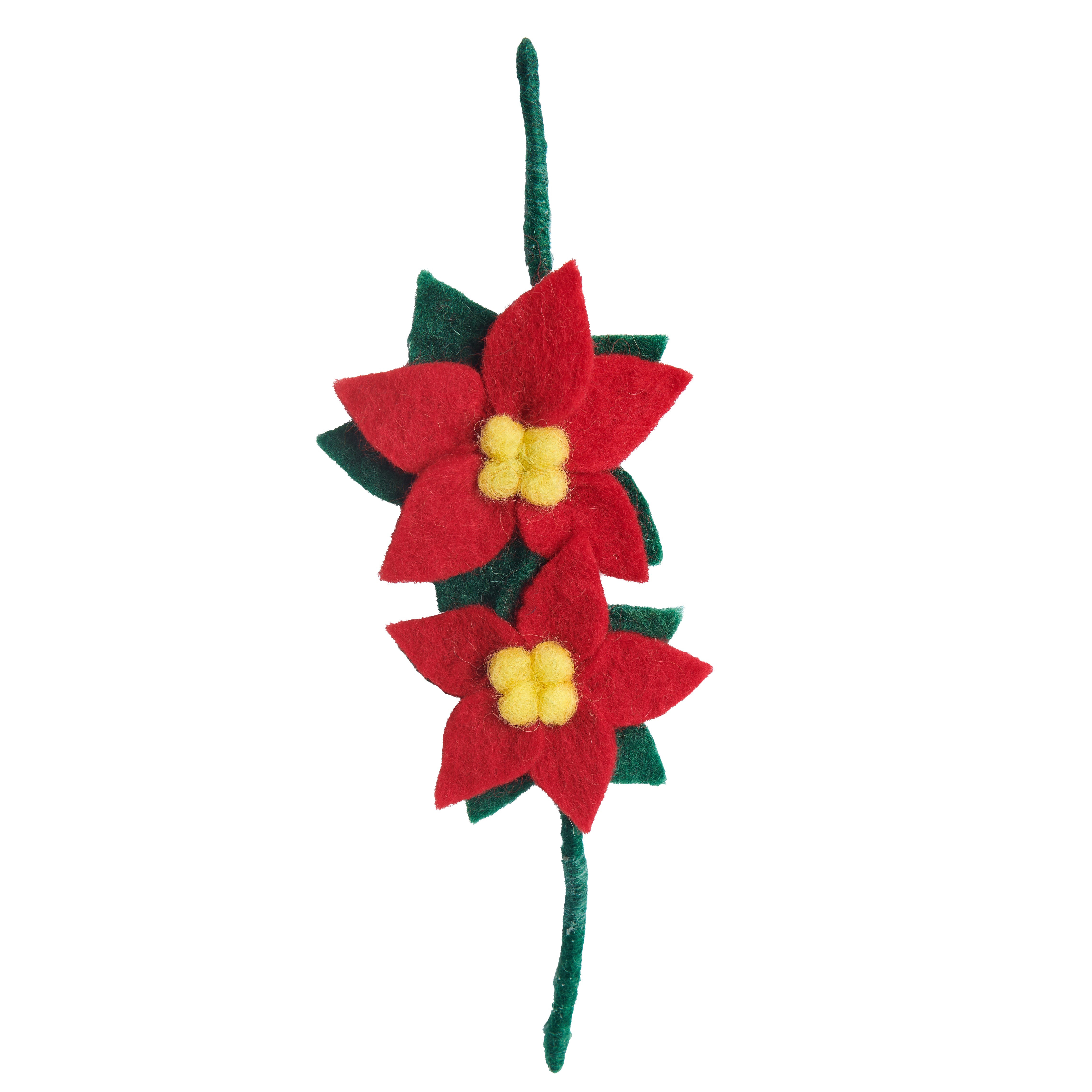 Felt Flower Wire Gift Wrap Poinsettia