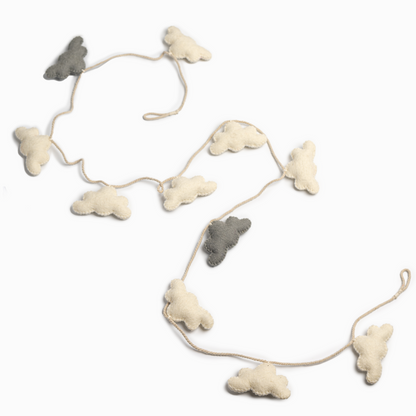 Felt Cloud Garland Grey & White