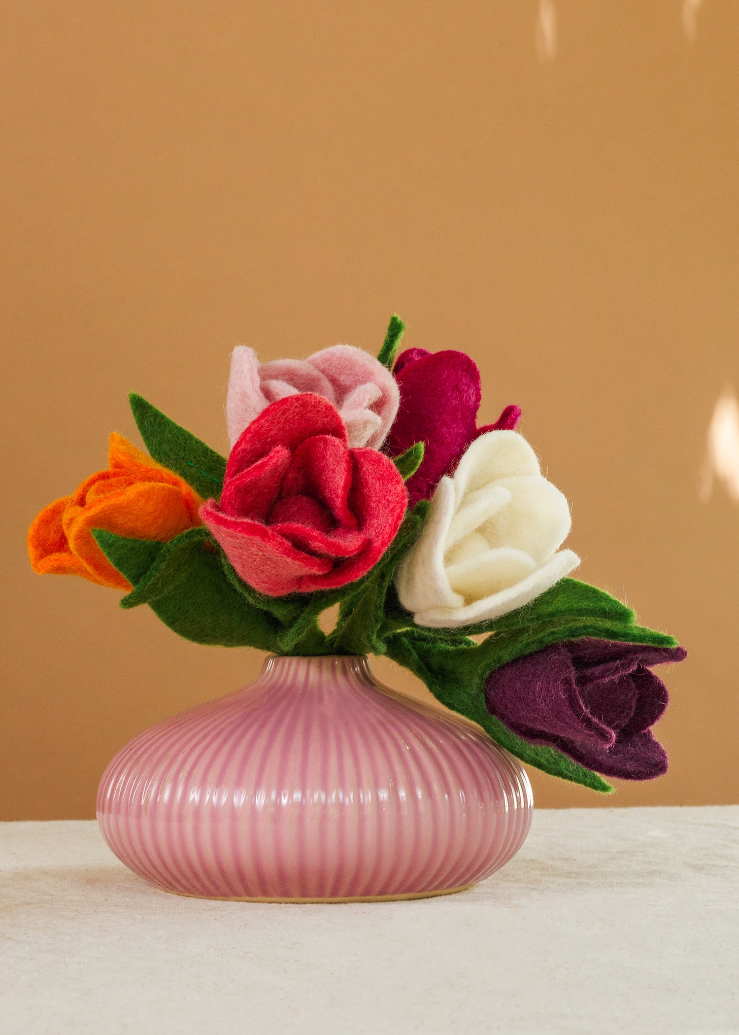 Felt Tulip Flowers Light Pink
