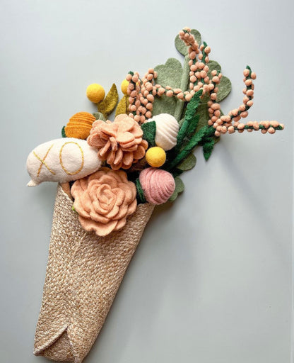 Felt Blooming Rose Light Stem