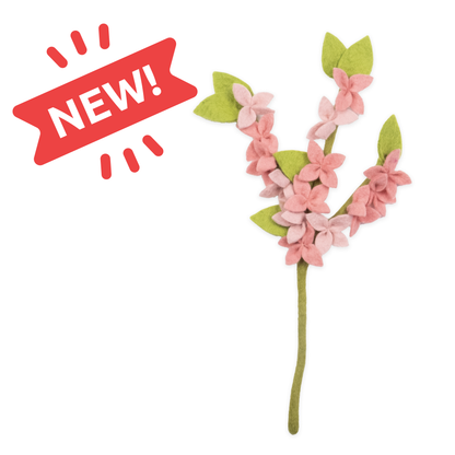 New Pink Felt Forsythia Flower Stem