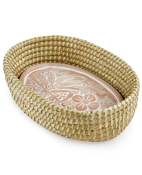 Bread Warmer Basket with Terracotta Stone