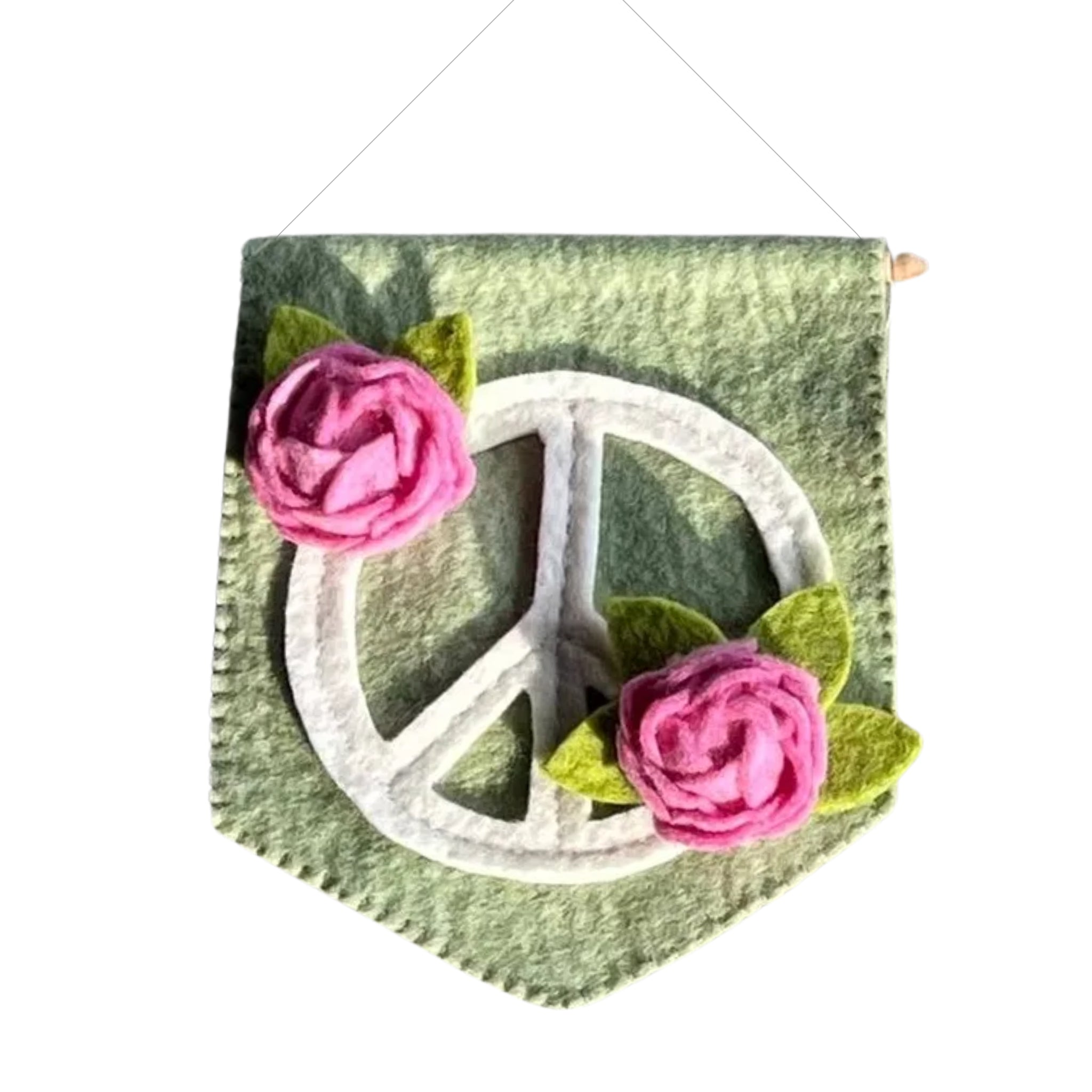 Felt Banner Flag Peace - Peony