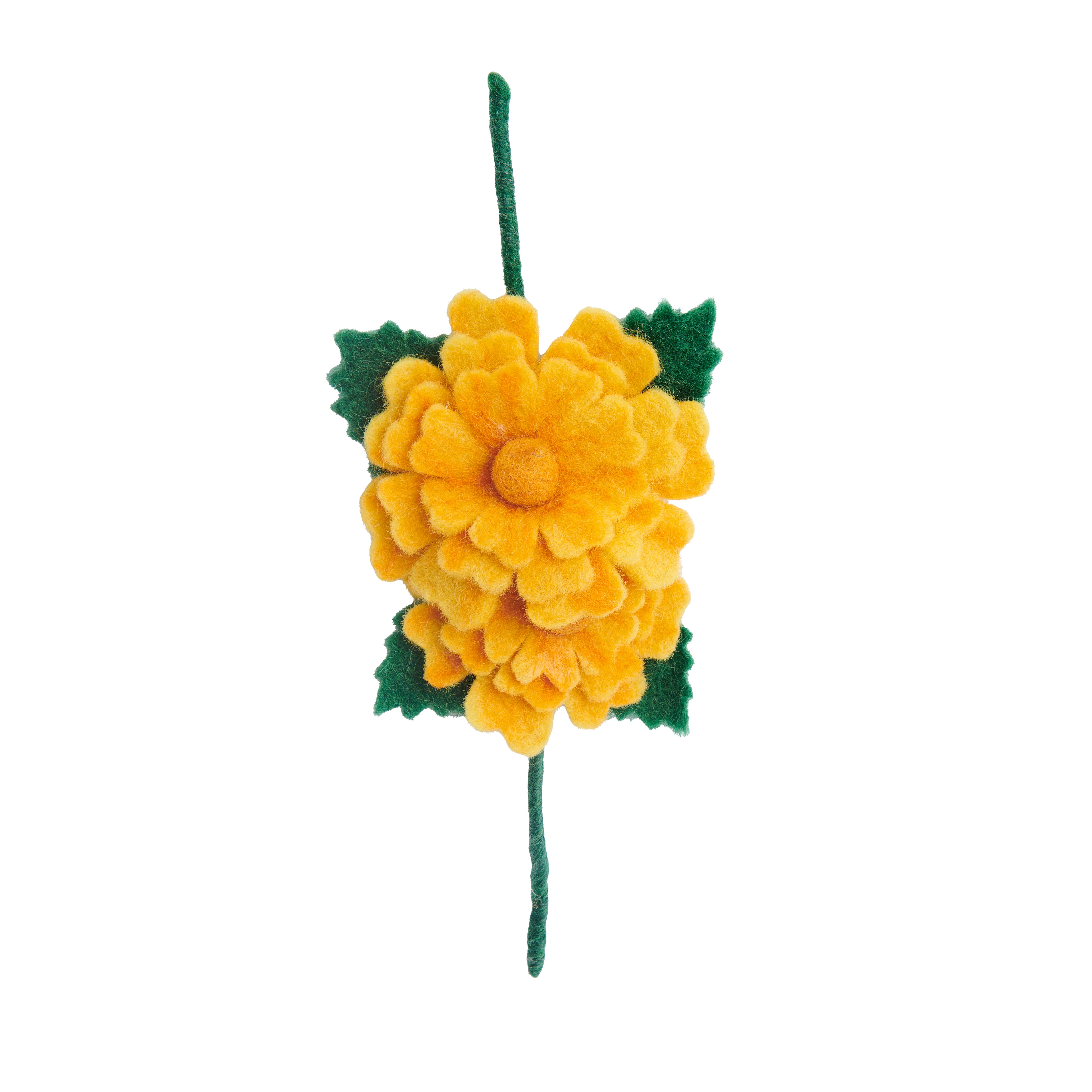 Felt Flower Wire Gift Wrap Marigold