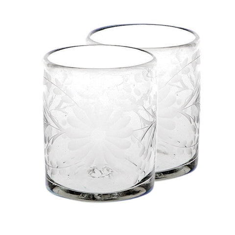 SAMPLE SALE: Clear Etched Glass Tumbler