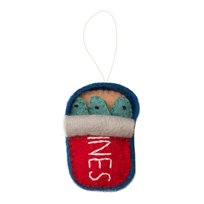 Felt Can of Sardines Ornament