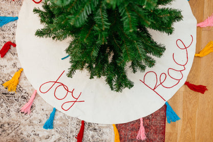 Felt 'Peace, Joy, Love' Tree Skirt