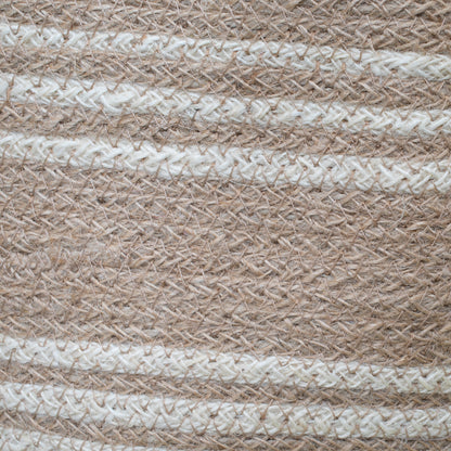 Medium Striped Jute Basket