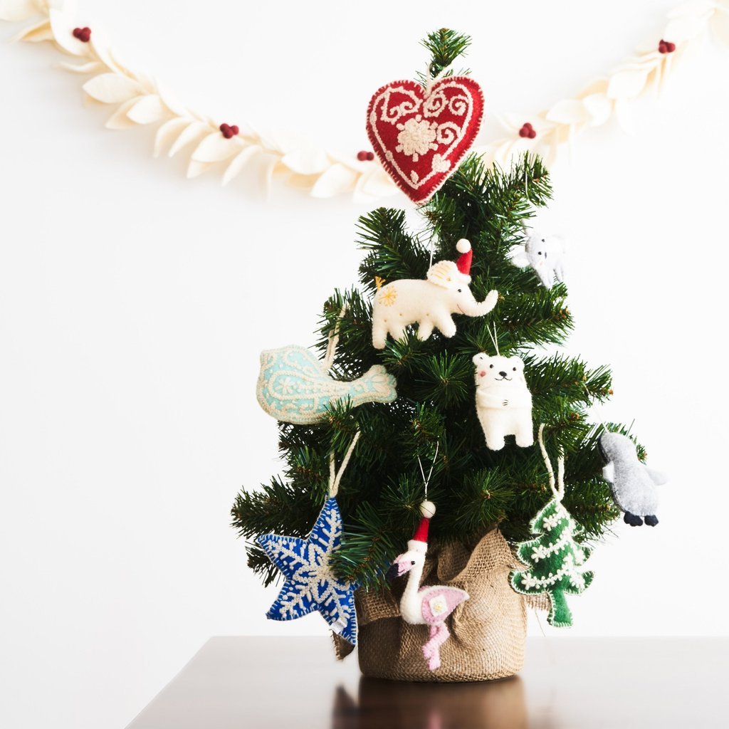 Tree Embroidered Holiday Ornament