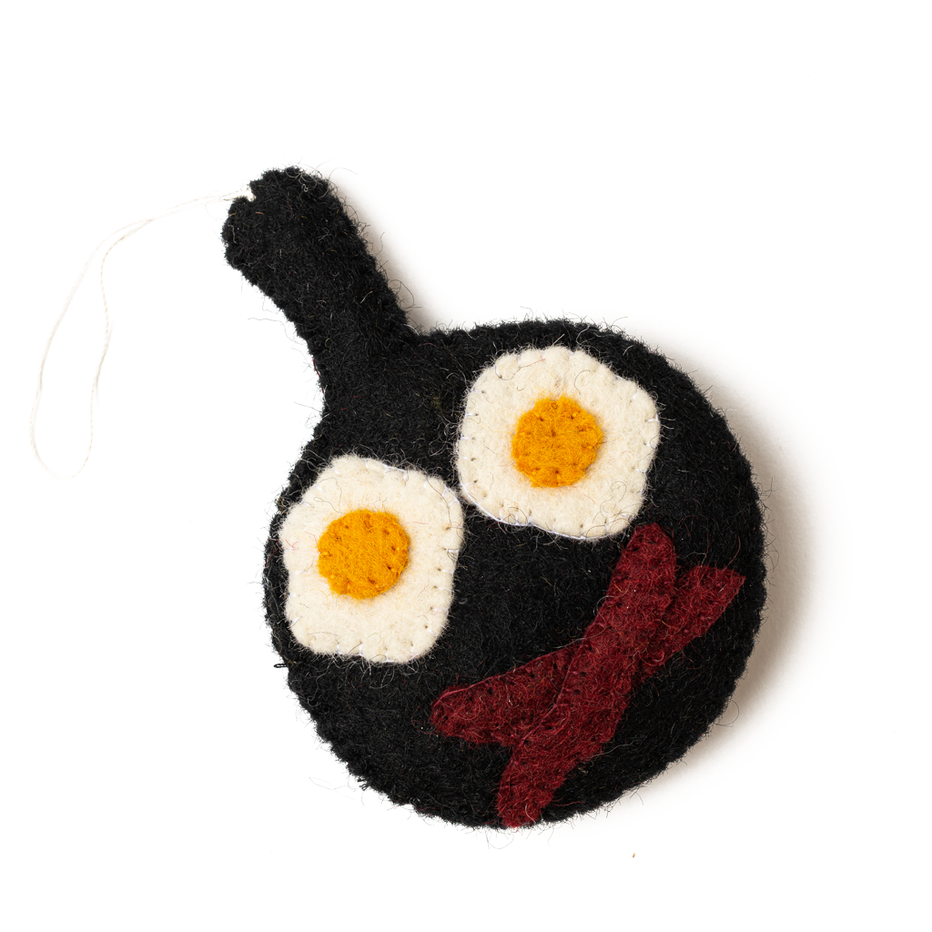 Felt Bacon & Eggs Ornament