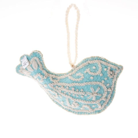 Dove Embroidered Holiday Ornament