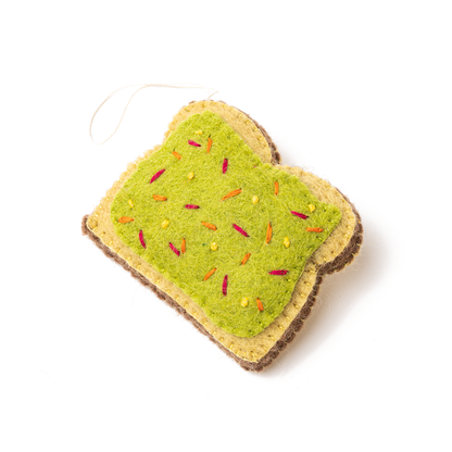 Felt Avocado Toast Ornament