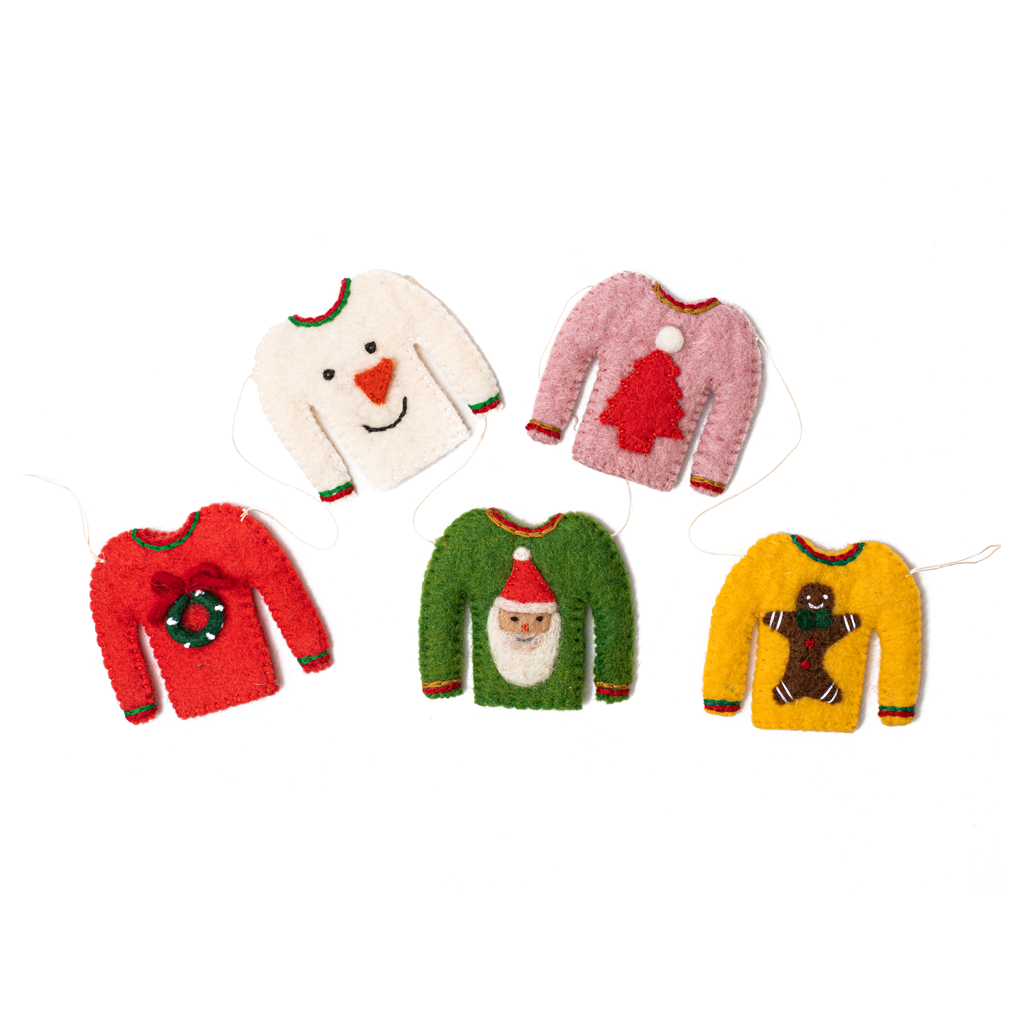 Felt Holiday Sweater Garland