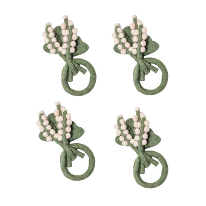 Felt Baby's Breath Napkin Rings - Set of Four