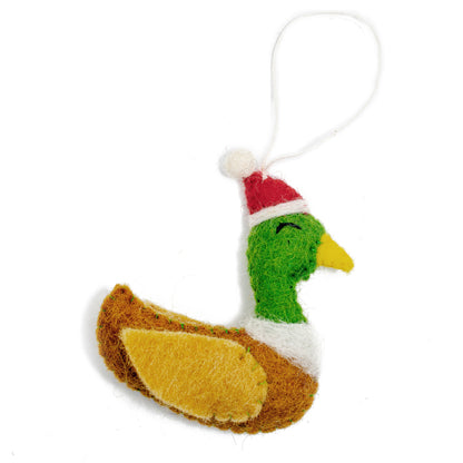 Felt Farm Animal Santa Hat Ornaments