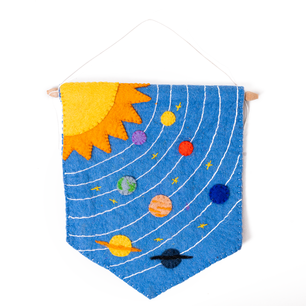 Felt Solar System Banner Flag