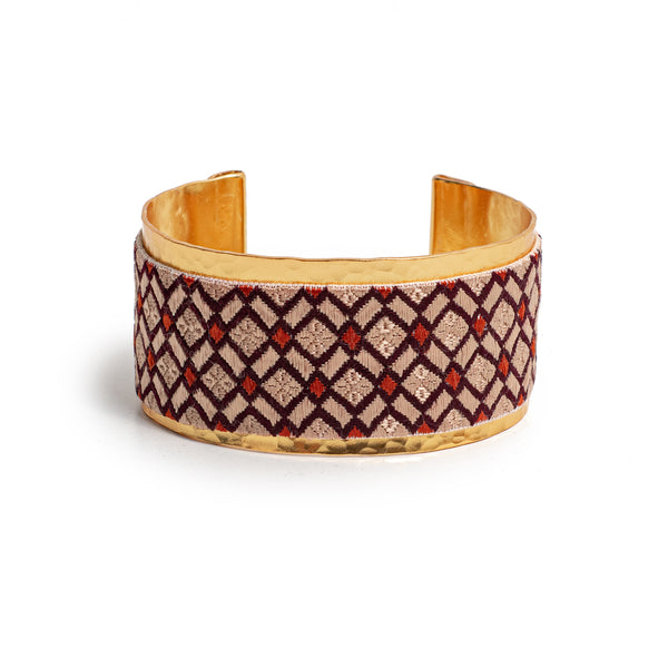 Gold Cuff with Dusk Embroidery